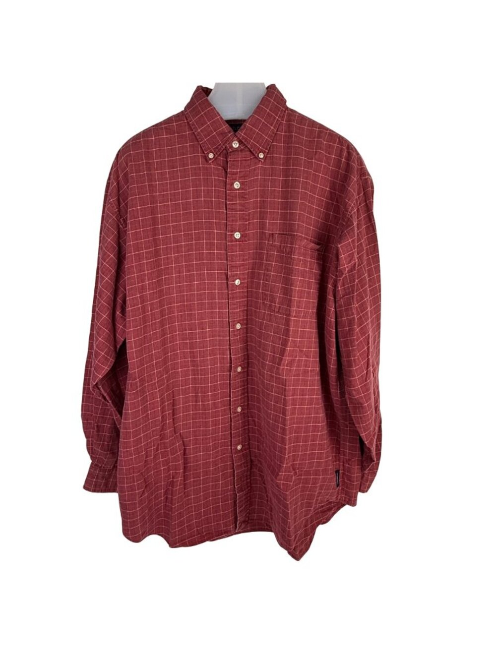 Daniel Cremieux Men's Red Plaid Button-Front Shirt Long-Sleeve Size L